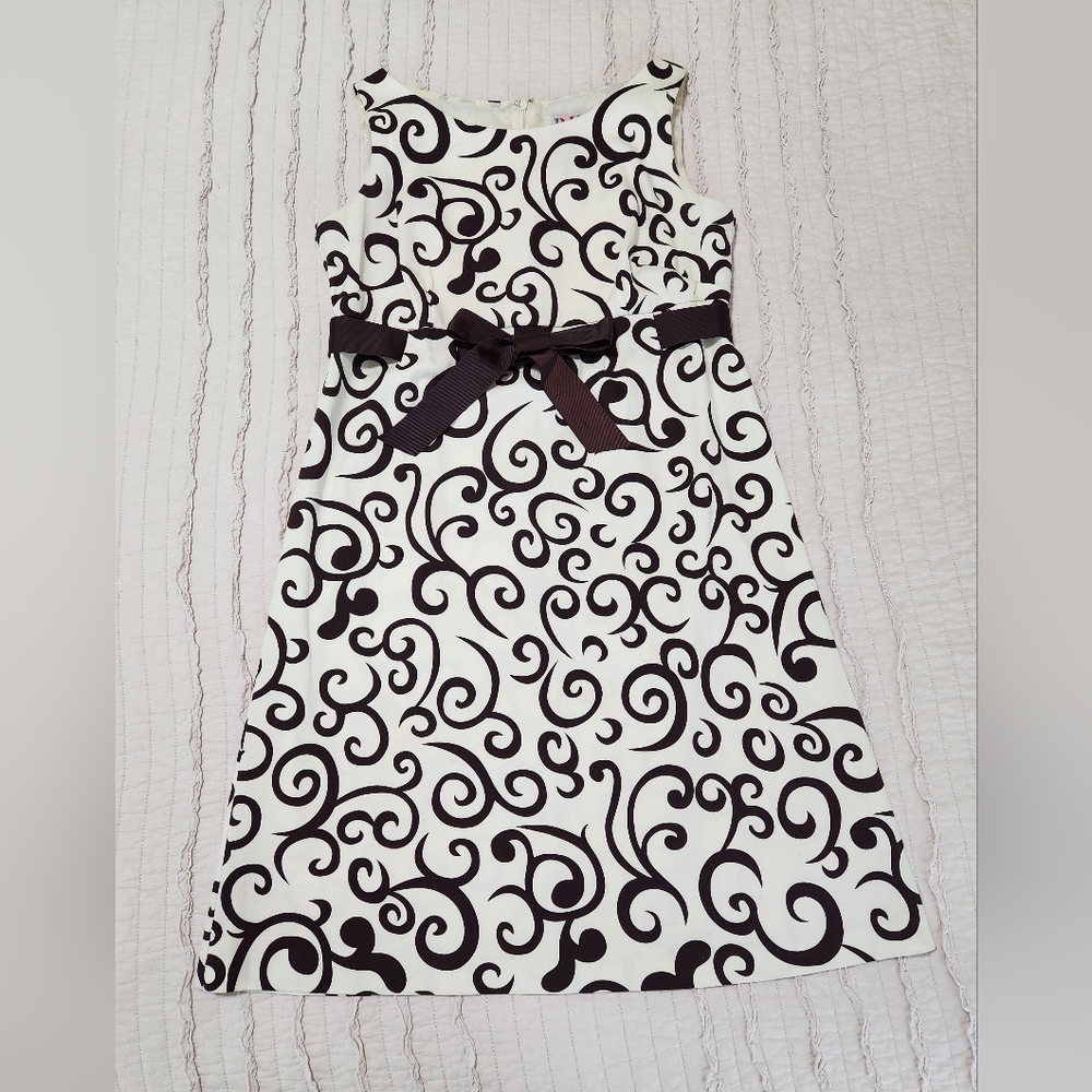 R & K Originals Women's A-Line, Sleeveless Sheath Dress, Swirl Pattern, Size 12
